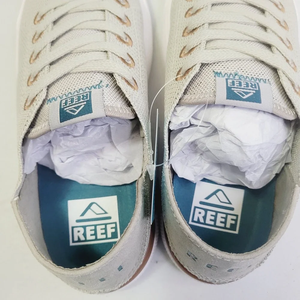 Reef Kids Neptune Sneakers Size 2 Tan Knit Low Top Cushion Comfort CK0247